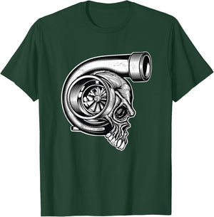 Turbocharger Skull Turbo Fast Race Car Boost Mechanic Tuning T-Shirt - T-Shirt | Forest