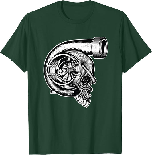 Turbocharger Skull Turbo Fast Race Car Boost Mechanic Tuning T-Shirt - T-Shirt | Forest