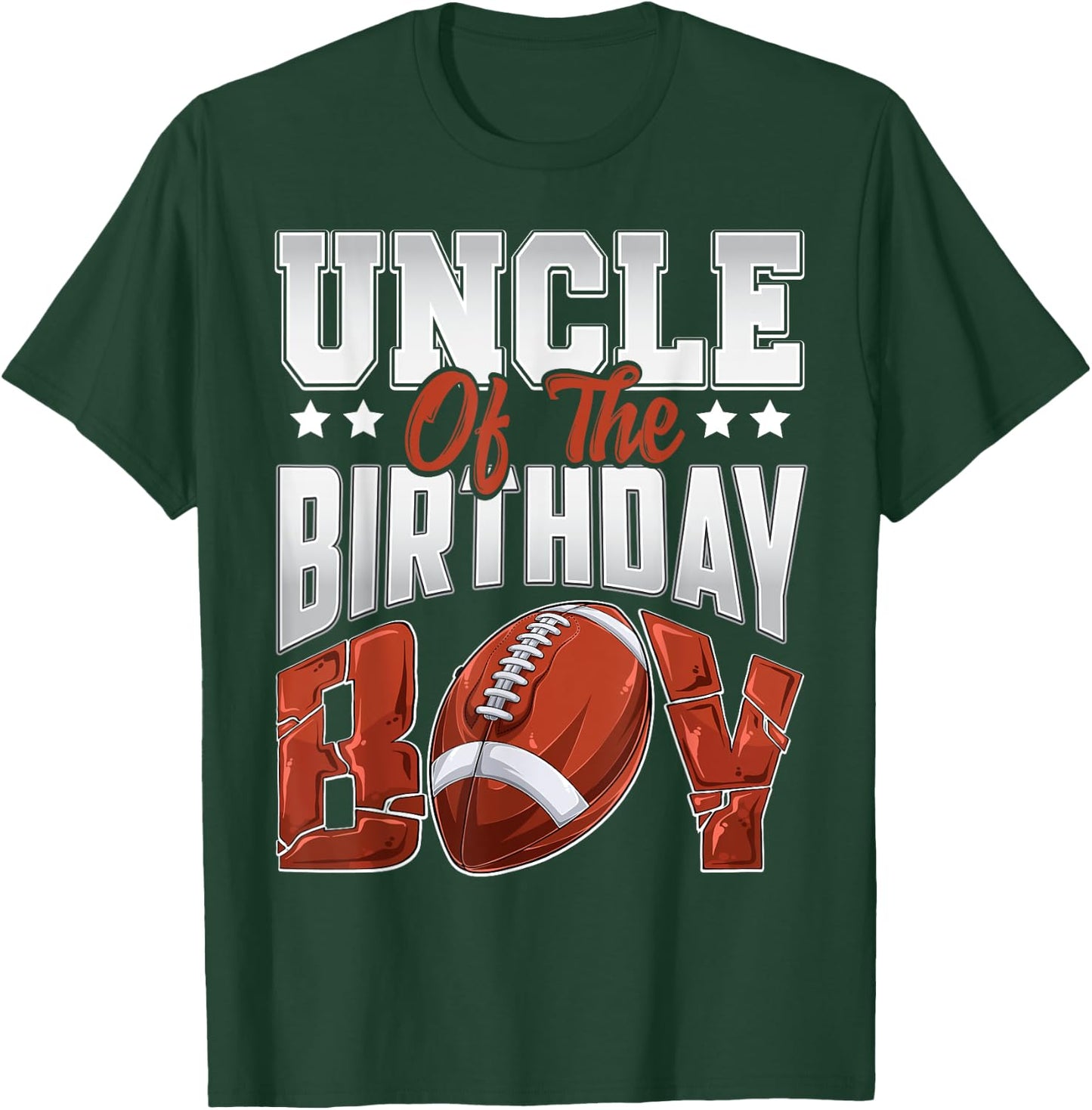 Uncle Football birthday Boy Family Baller b-day Party T-Shirt - T-Shirt | Forest
