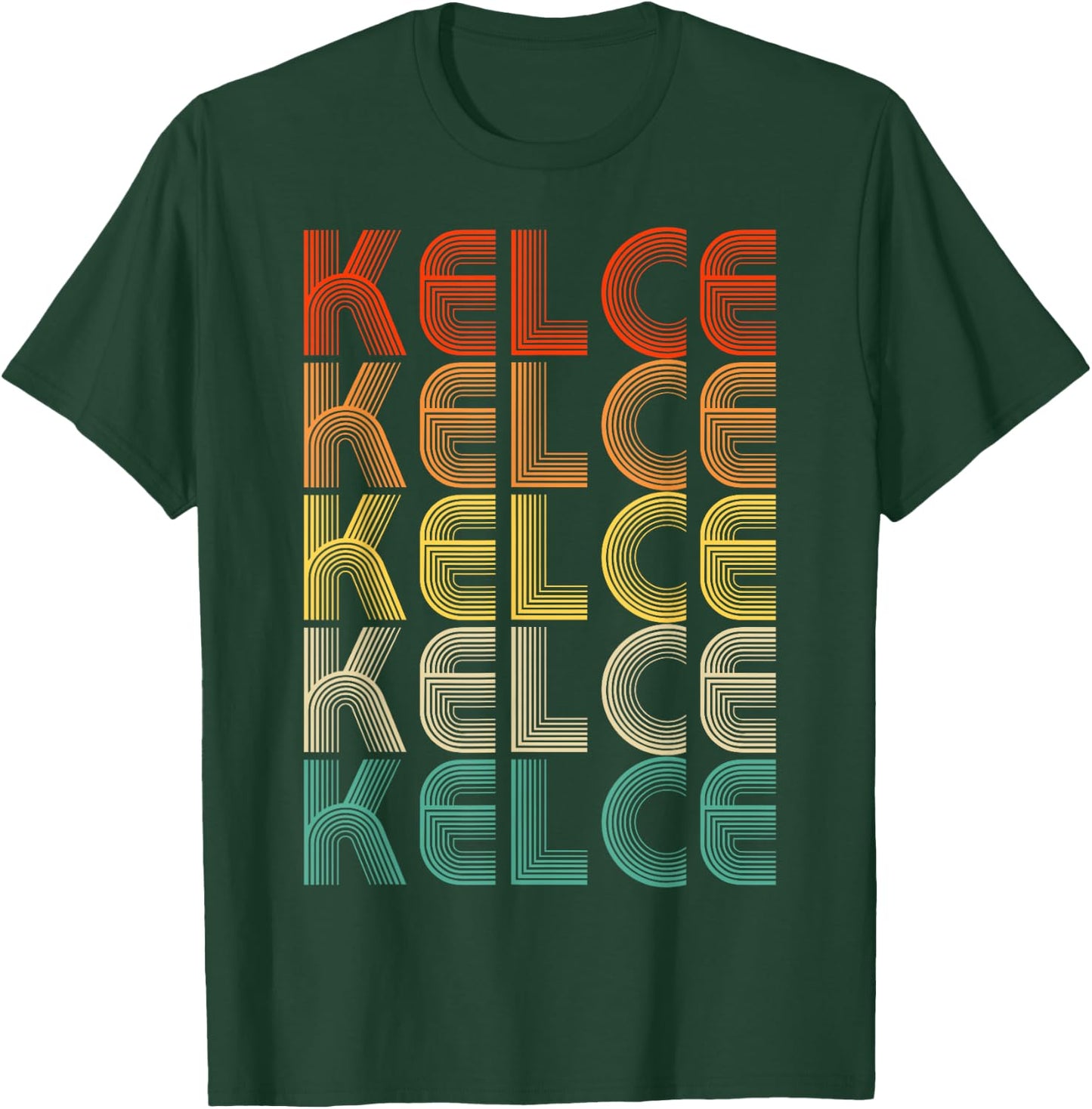 Kelce Name Personalized Vintage Retro Gifts Men Women Kids T-Shirt - T-Shirt | Forest