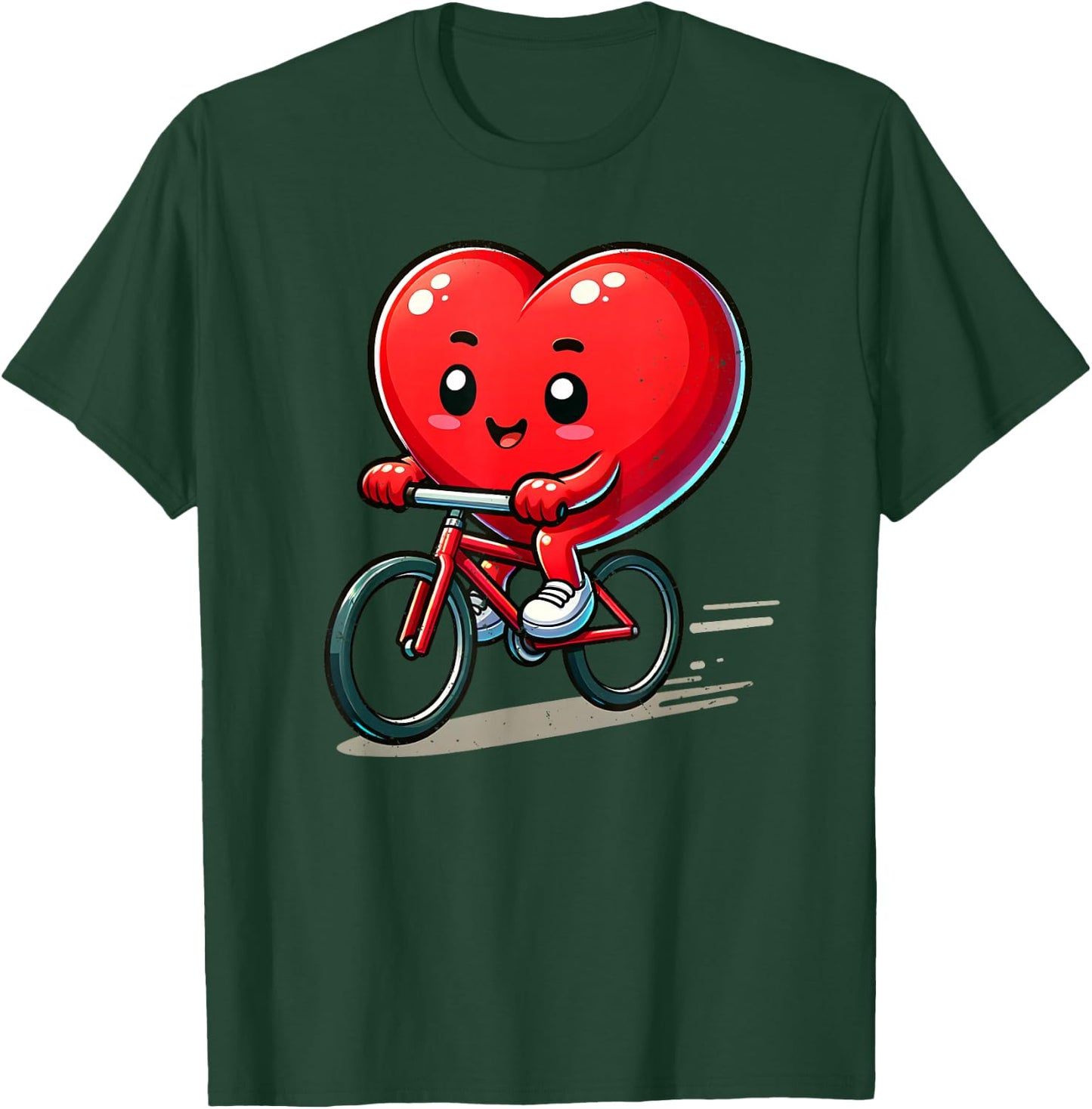Biking Valentines Day Boy Funny Heart Bike Bicycle Lover Kid T-Shirt - T-Shirt | Forest