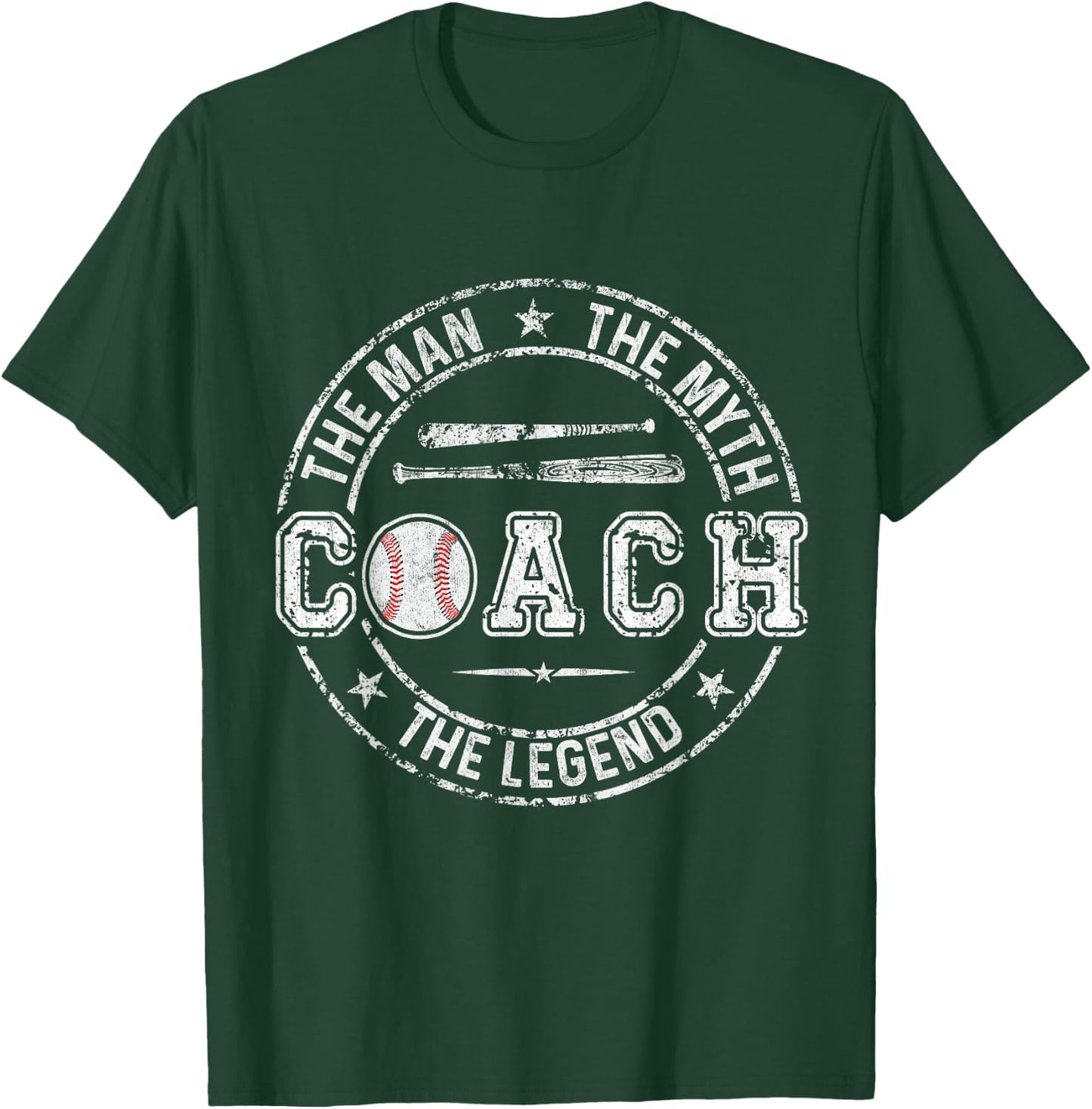 Baseball Coach Saying Coach The Man The Myth The Legend T-Shirt - T-Shirt | Forest