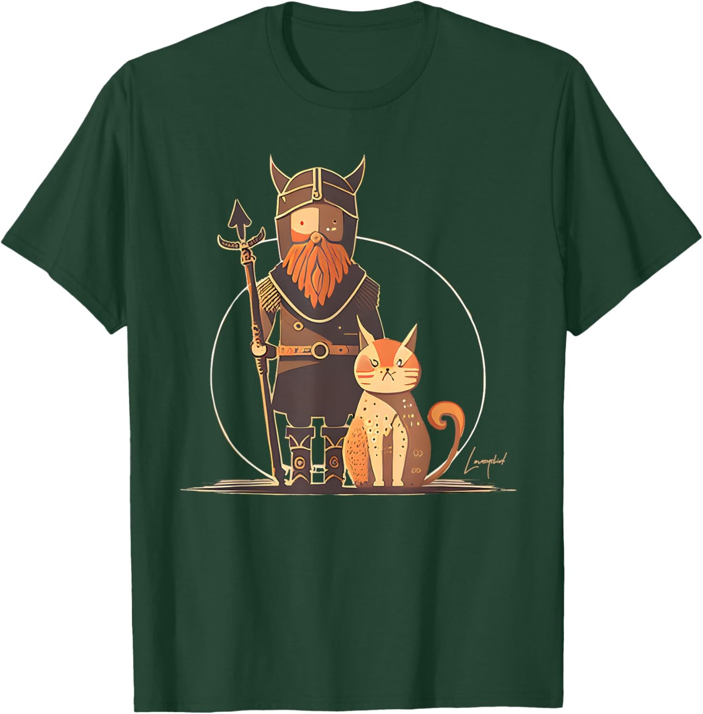Nordic Duo - Cat and Vikings fans T-Shirt - T-Shirt | Forest