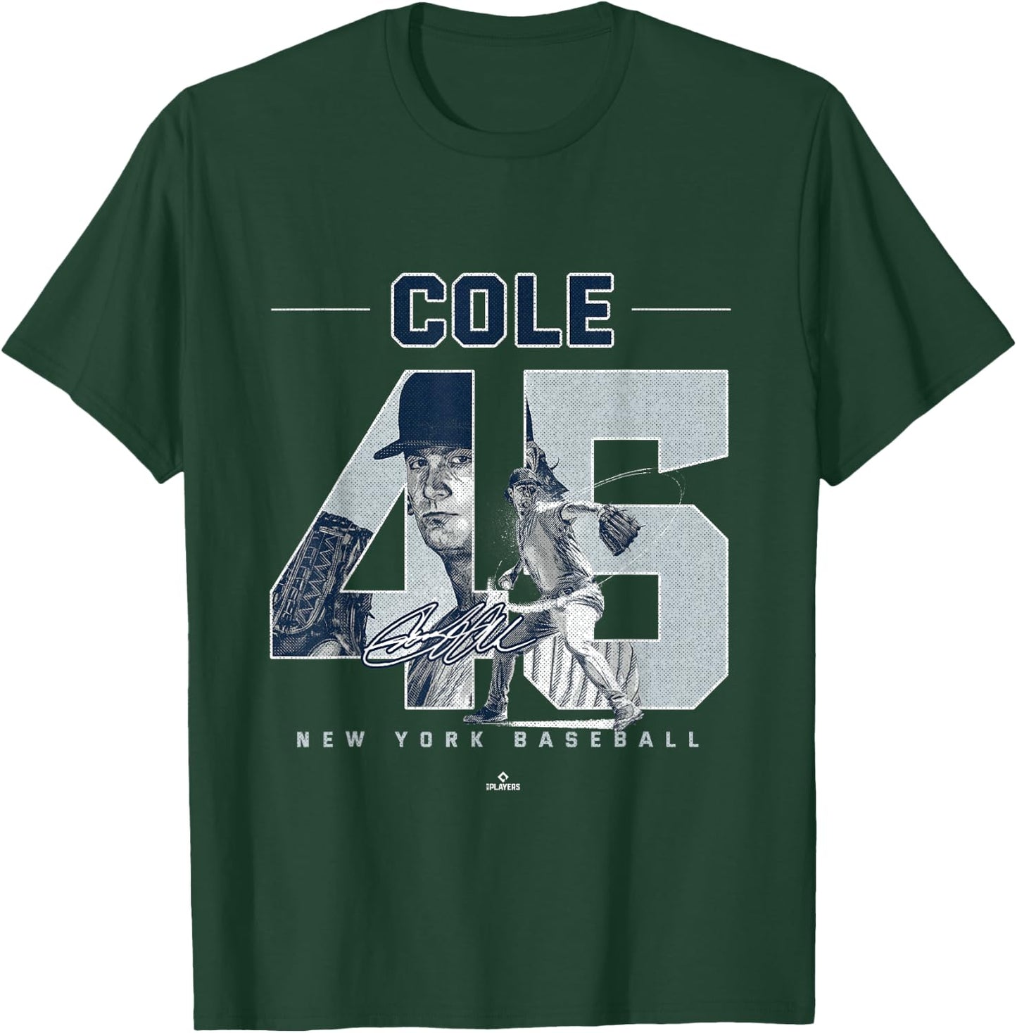 Number and Portrait Gerrit Cole New York MLBPA T-Shirt - T-Shirt | Forest