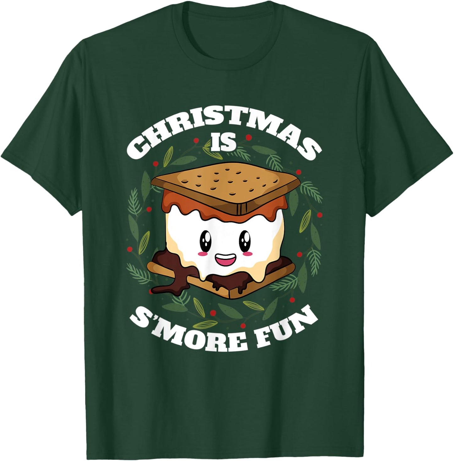 Christmas Is S'more Fun Toddler Boy Camping Cute Smores T-Shirt - T-Shirt | Forest