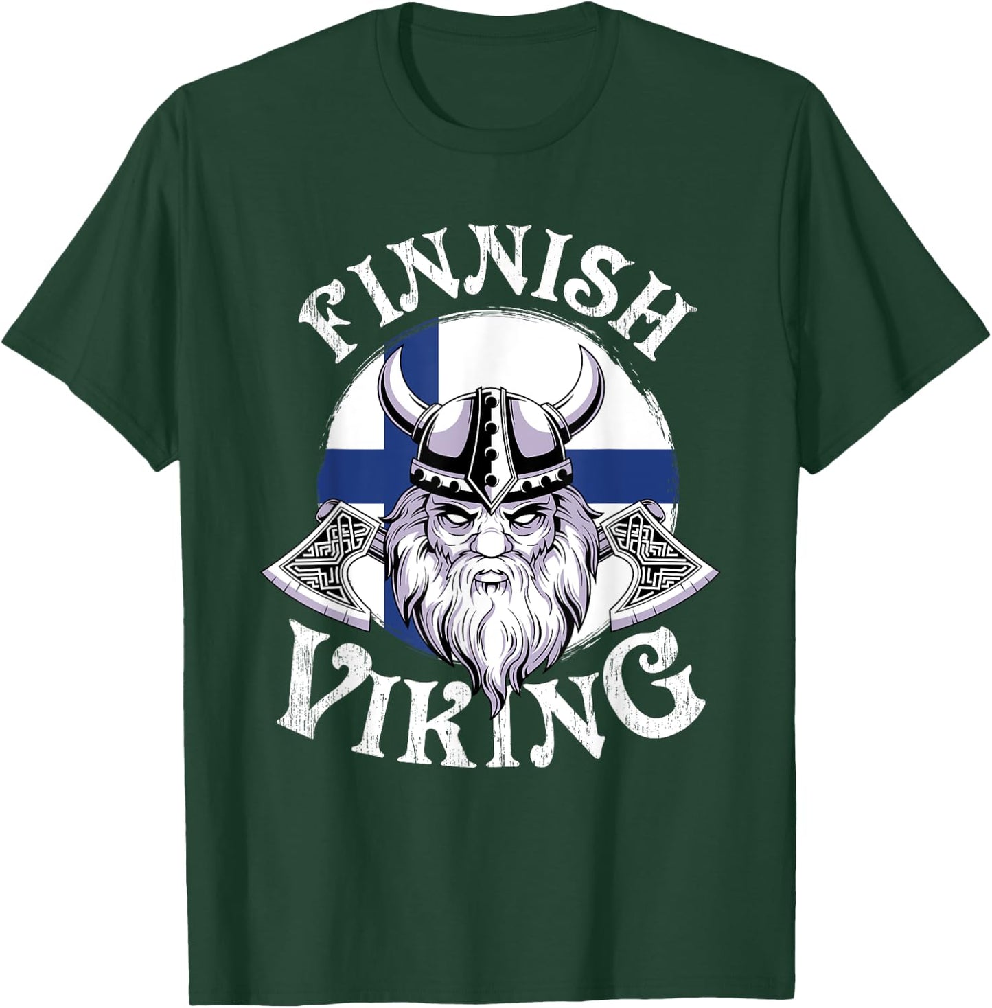 Finnish Viking Funny Finland Flag Norse Vikings Lover Outfit T-Shirt - T-Shirt | Forest