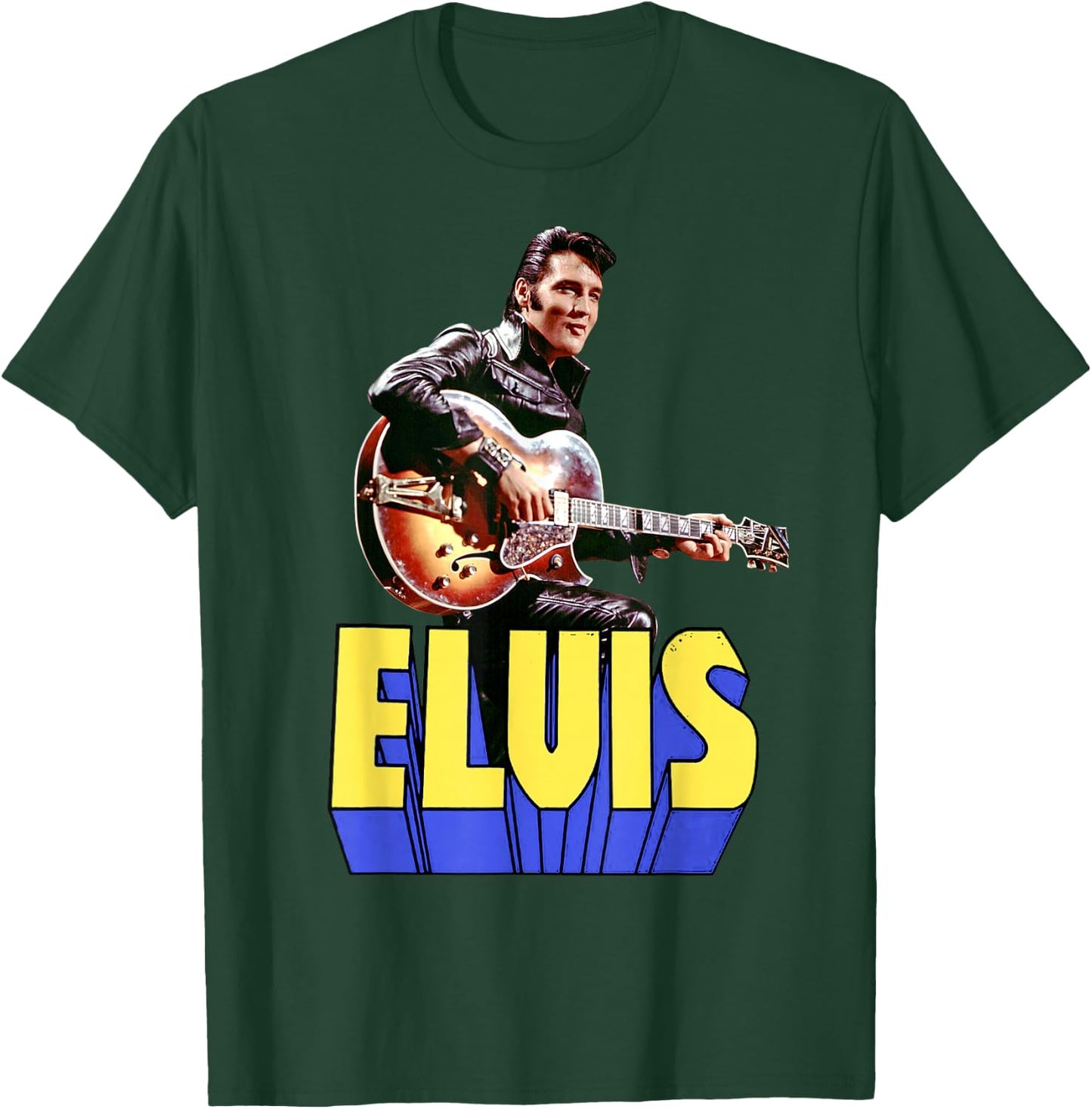 Elvis Presley Official Guitar Portrait Small T-Shirt - T-Shirt | Forest