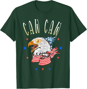 Caw Caw! Funny 4th of July Patriotic Men T-Shirt - T-Shirt | Forest