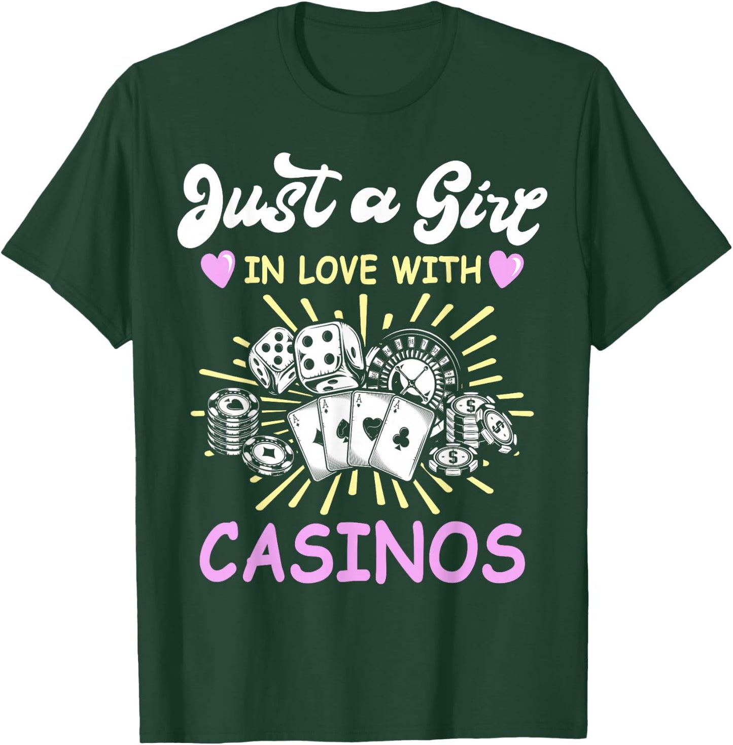 Casino Lover Casino Chips Outfit Slot Machine T-Shirt - T-Shirt | Forest