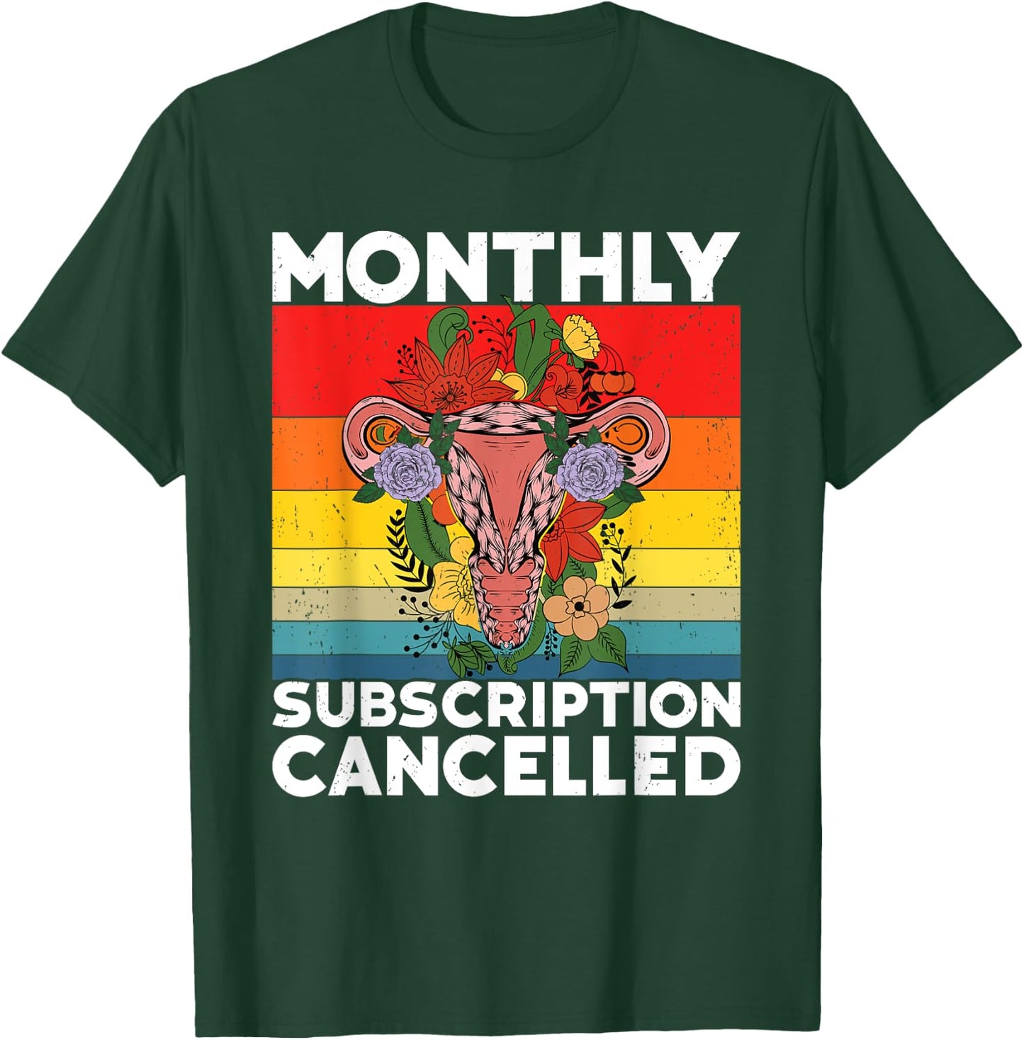 Retro Uterus Support Hysterectomy Recovery Products T-Shirt - T-Shirt | Forest