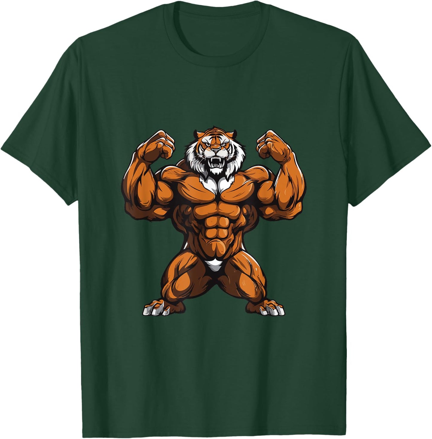 Tiger Muscles Gym Fitness Workout Training Beast T-Shirt - T-Shirt | Forest