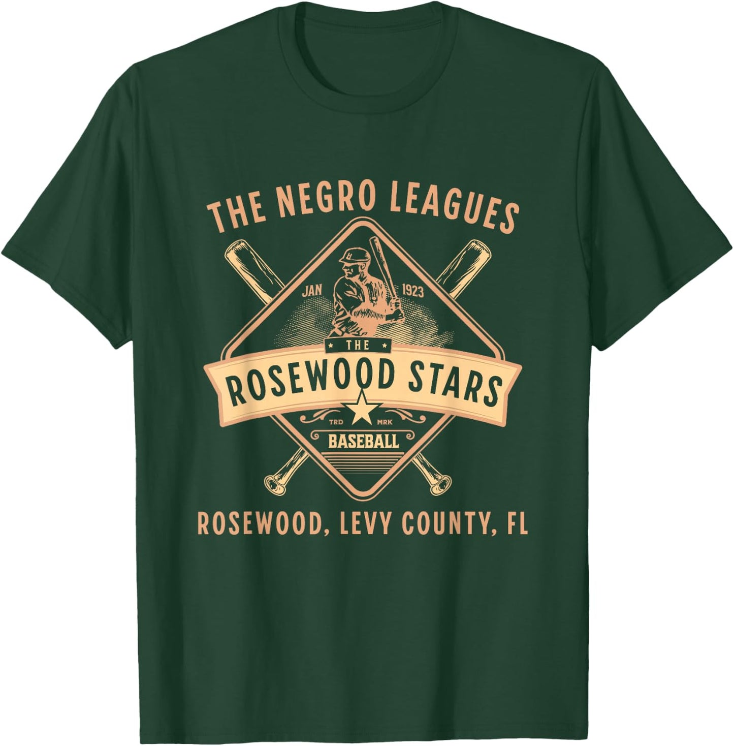 Negro League 1923 Rosewood Stars Baseball Legacy T-Shirt - T-Shirt | Forest