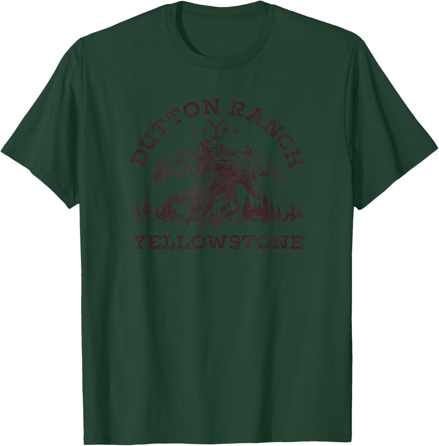 Yellowstone Bucking Bronco Silhouette V2 T-Shirt - T-Shirt | Forest