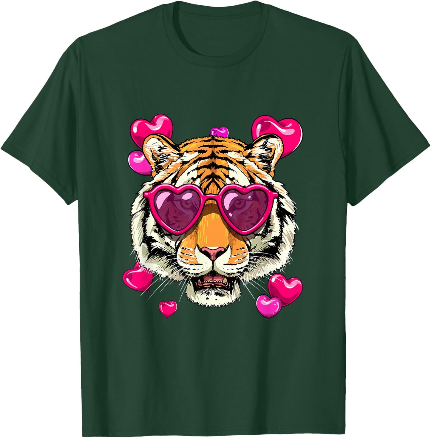 Valentines Tiger Shirt Valentine's Day Animal Tiger Face T-Shirt - T-Shirt | Forest