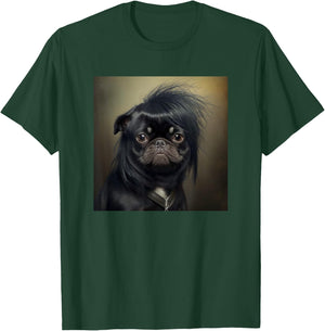 Pug with Emo Hairstyle Cute Face Funny T-Shirt - T-Shirt | Forest