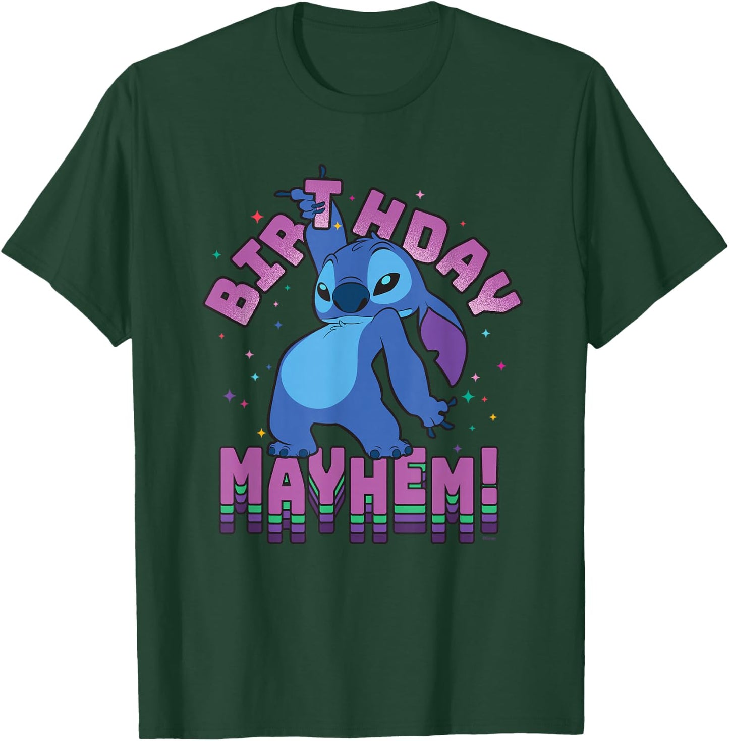 Disney Lilo & Stitch Disco Dance Birthday Mayhem! T-Shirt - T-Shirt | Forest
