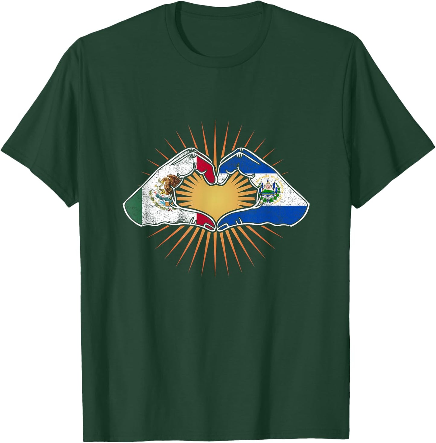 Heart Hands Mexico and El Salvador T-Shirt - T-Shirt | Forest