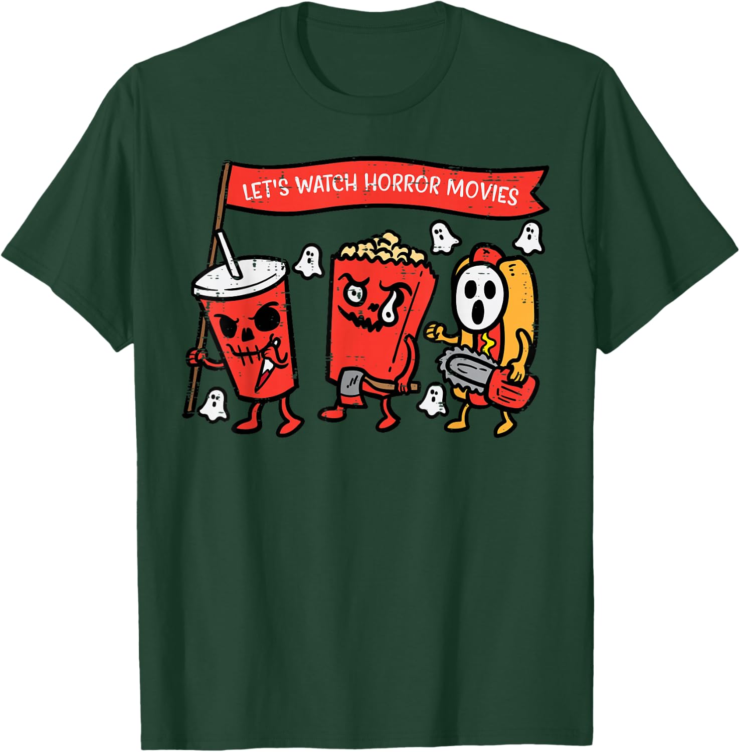 Let's Watch Horror Movies Funny Halloween Men Women Kids T-Shirt - T-Shirt | Forest