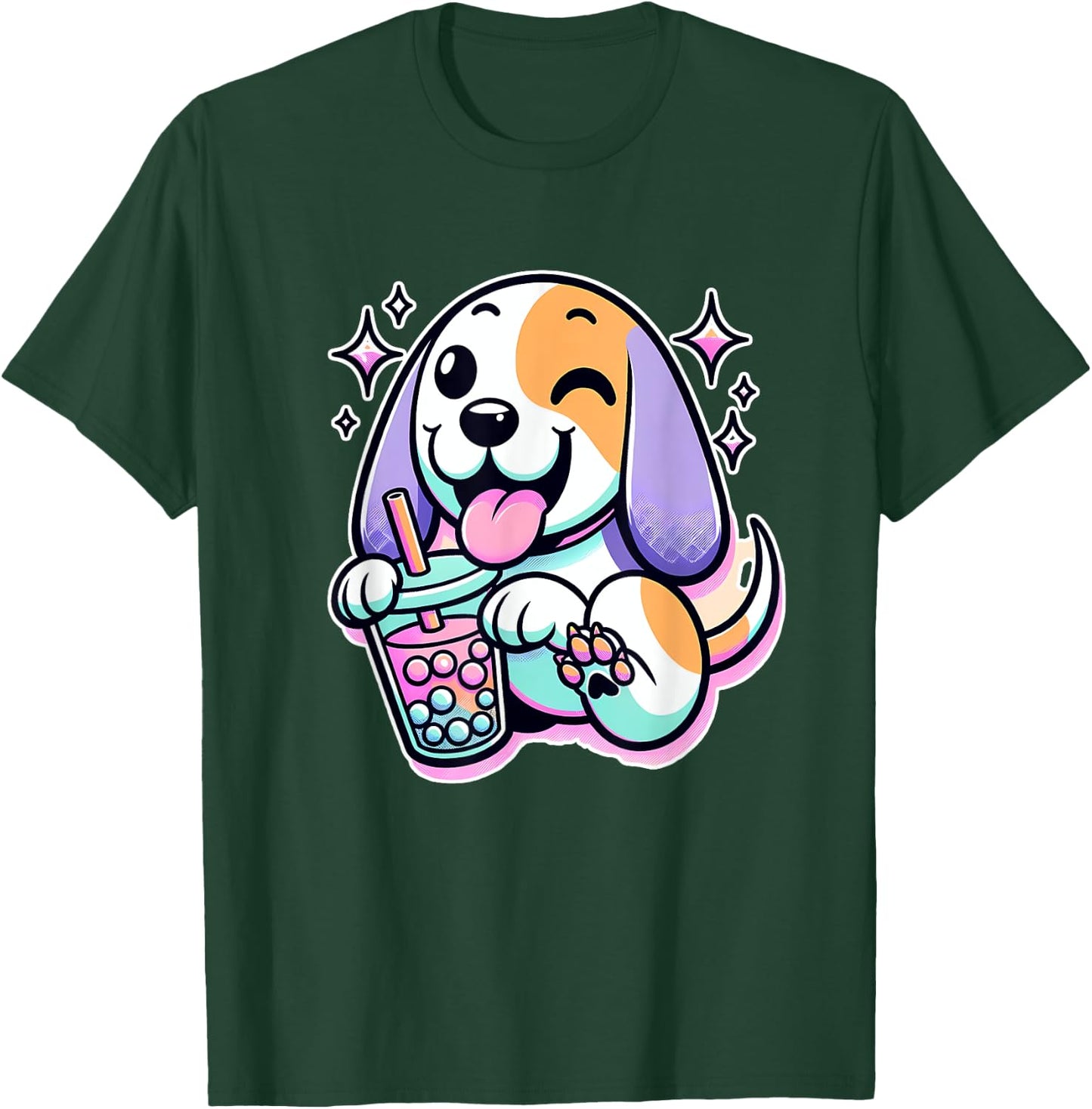Pastel Goth Treeing Walker Coonhound Dog Bubble Tea Women Kids T-Shirt - T-Shirt | Forest