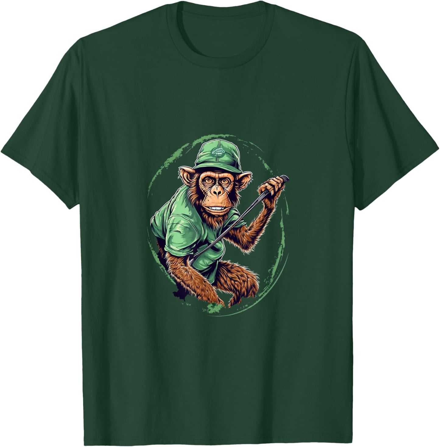Golfer Monkey Golf Club Golf Player Golfing Ape Primate T-Shirt - T-Shirt | Forest