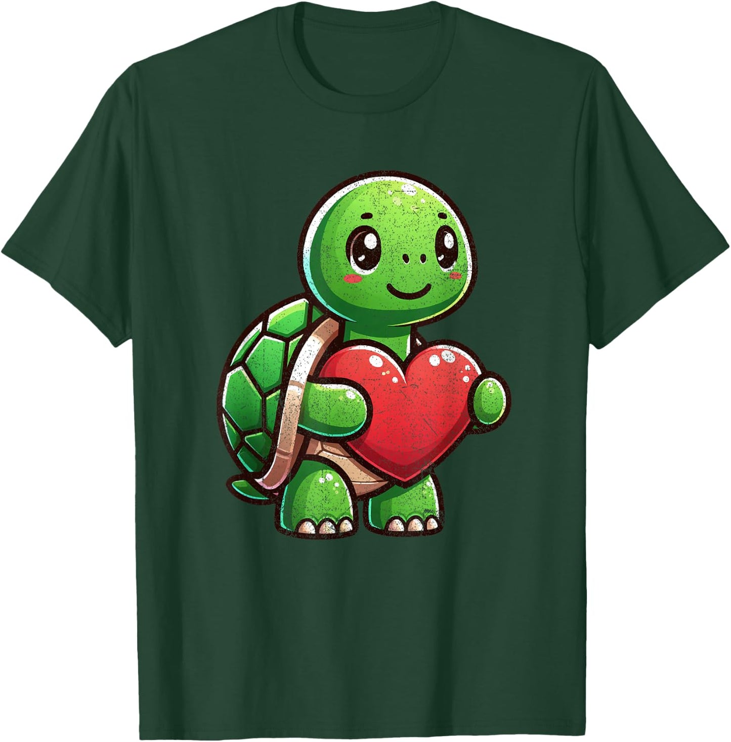 Valentines Turtle Heart Lover Funny Boys Girls Kids Men T-Shirt - T-Shirt | Forest
