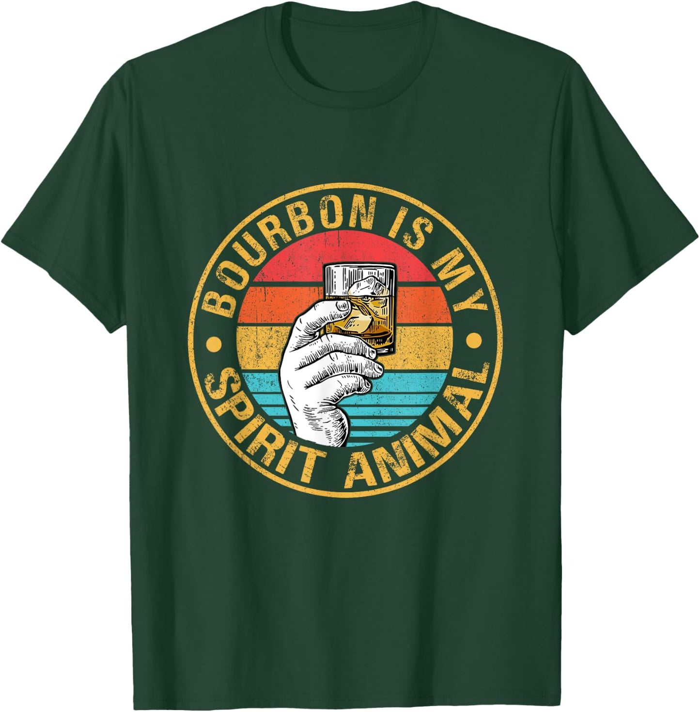 Whiskey Drinking Drinker Bourbon Is My Spirit Animal T-Shirt - T-Shirt | Forest