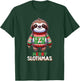 Merry Slothmas Santa Christmas Sloth Sweater Xmas Holiday T-Shirt - T-Shirt | Forest