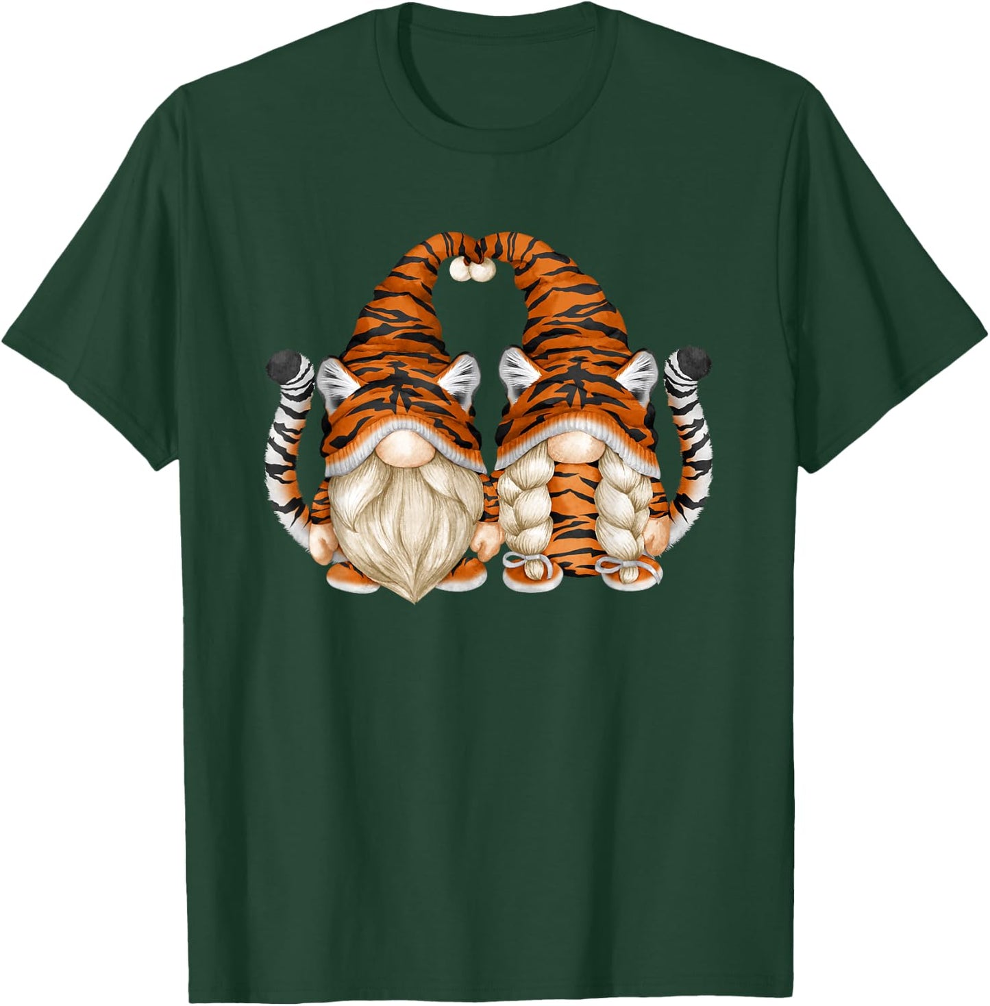 Unique Tiger Gnomes For Gardener Cute Tiger Mom And Dad T-Shirt - T-Shirt | Forest