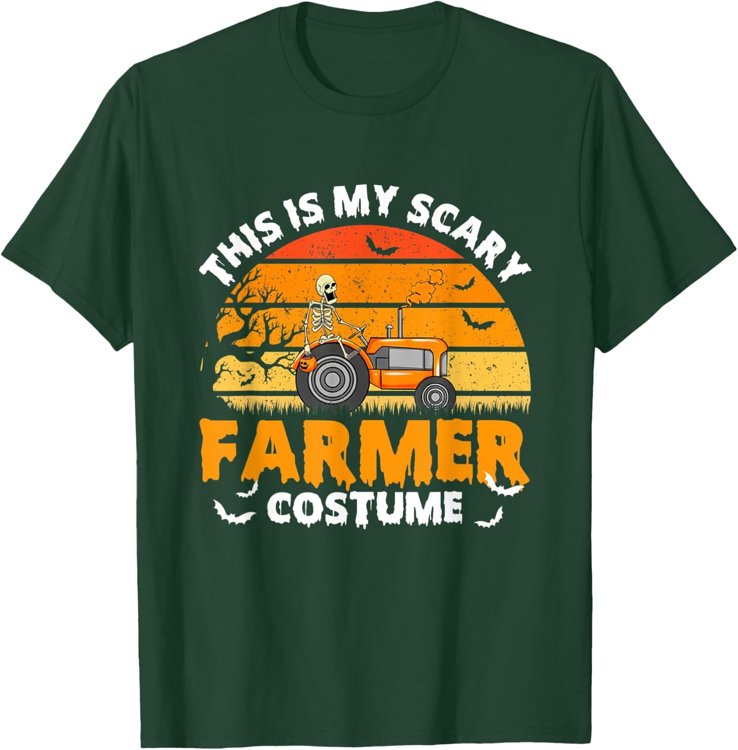 Funny Skeleton This Is My Scary Farmer Halloween Costume T-Shirt - T-Shirt | Forest