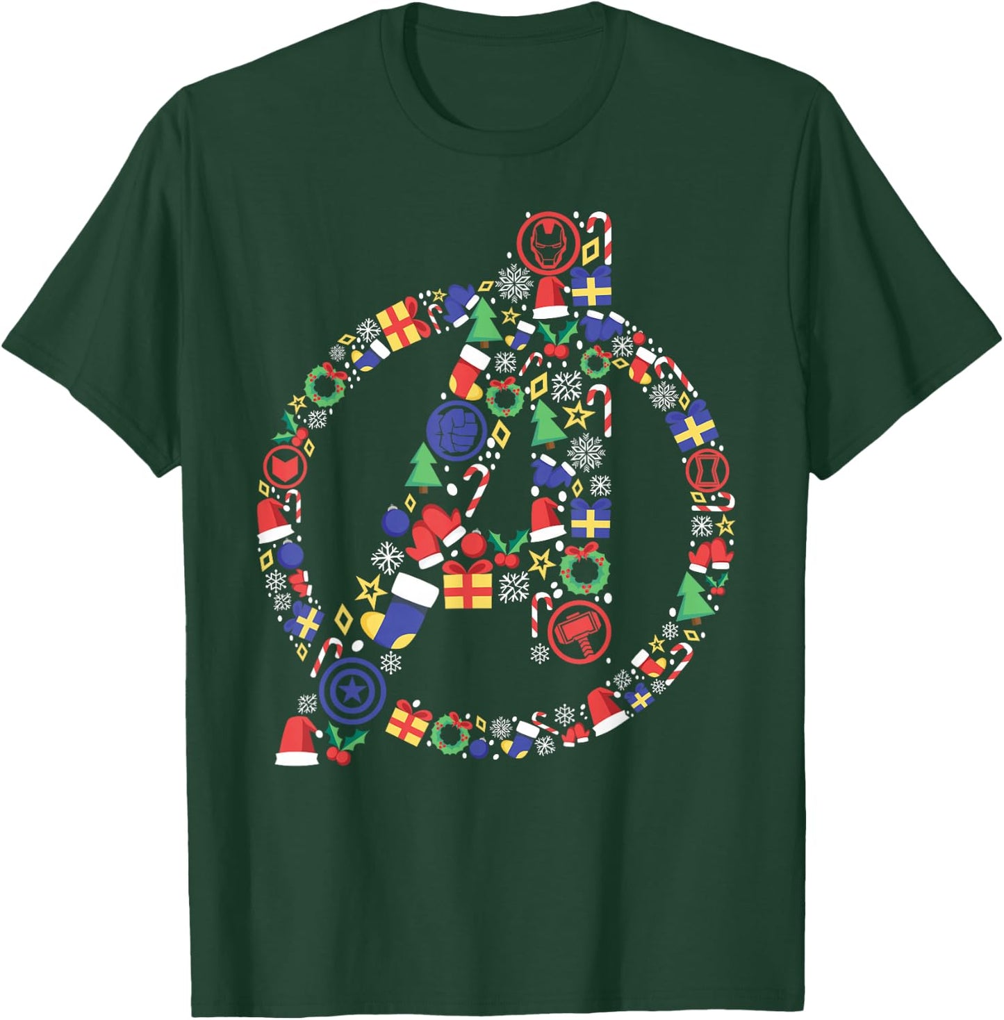 Marvel Avengers A Logo Symbol Holiday Christmas Icons T-Shirt - T-Shirt | Forest