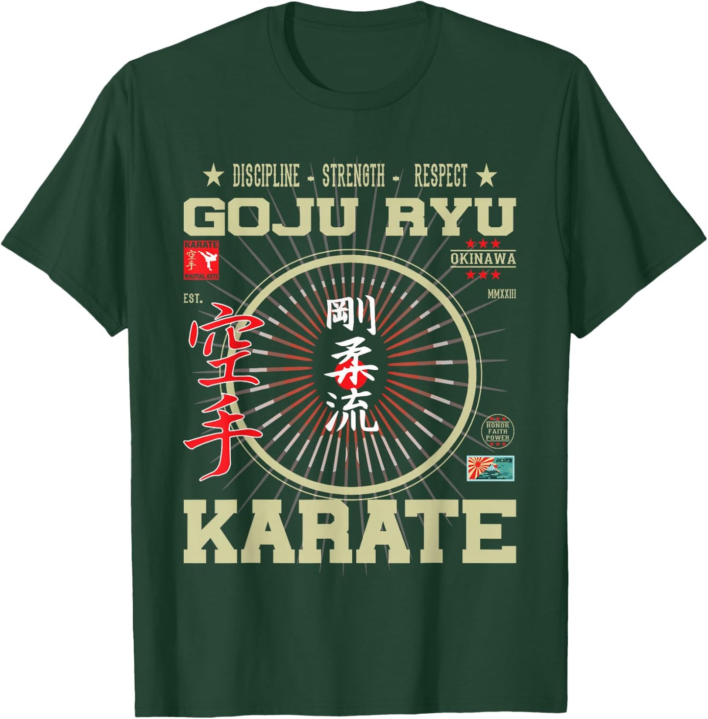 Goju Ryu Kanji Design for Karateka and Martial Arts Fans T-Shirt - T-Shirt | Forest