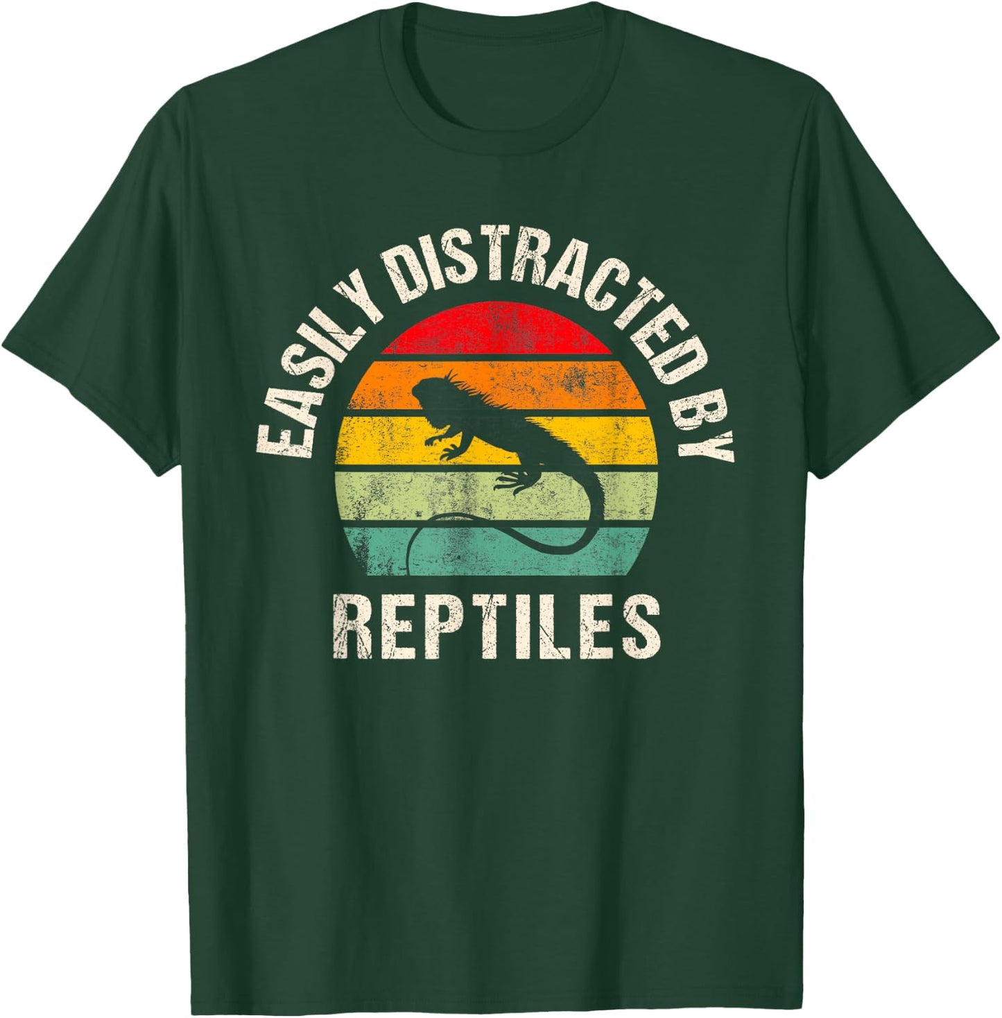 Easily distracted by Reptiles Funny Reptile Lovers Women Men T-Shirt - T-Shirt | Forest