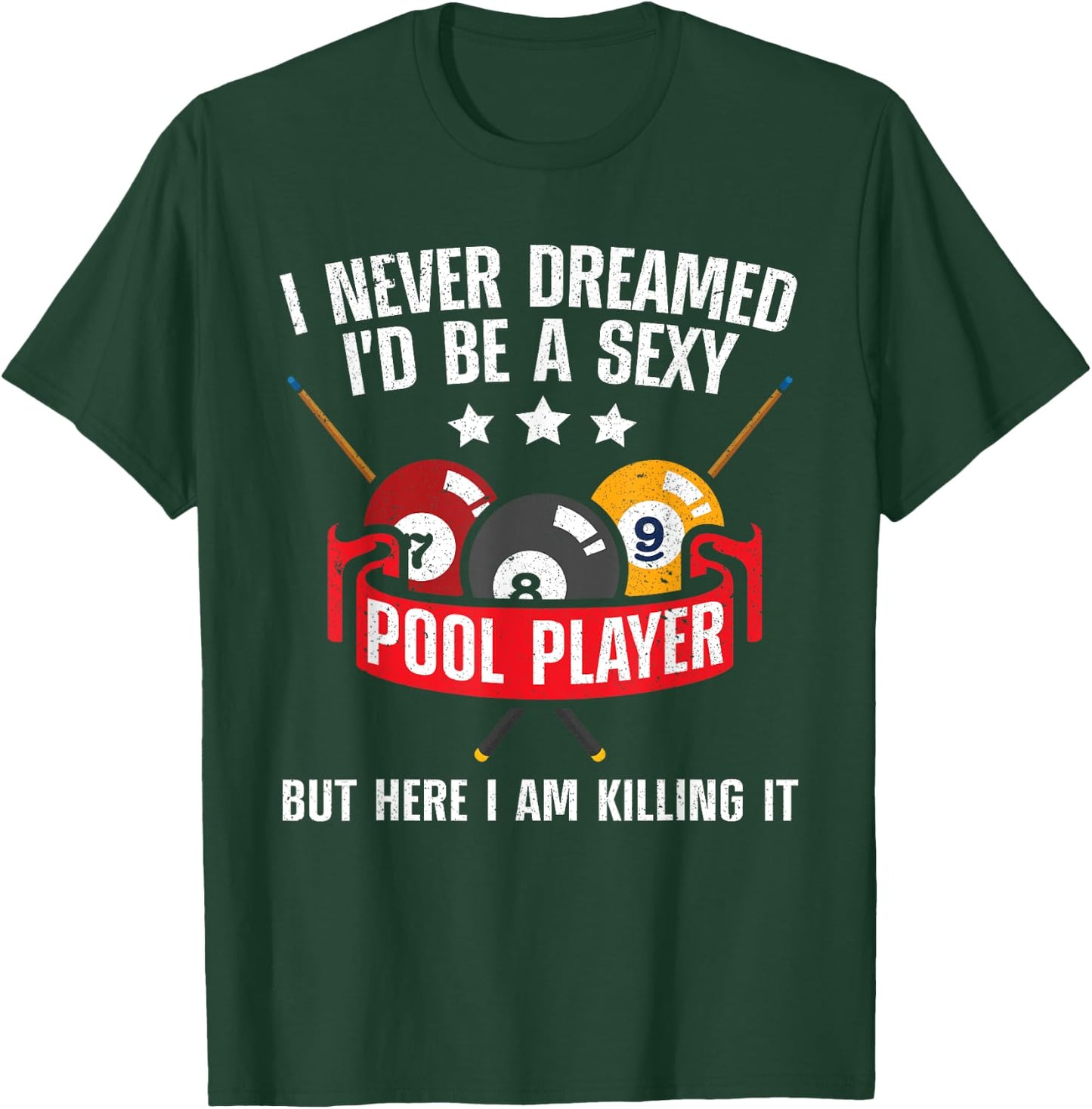 Cool Pool Player Design Women Pool Billiards Player T-Shirt - T-Shirt | Forest