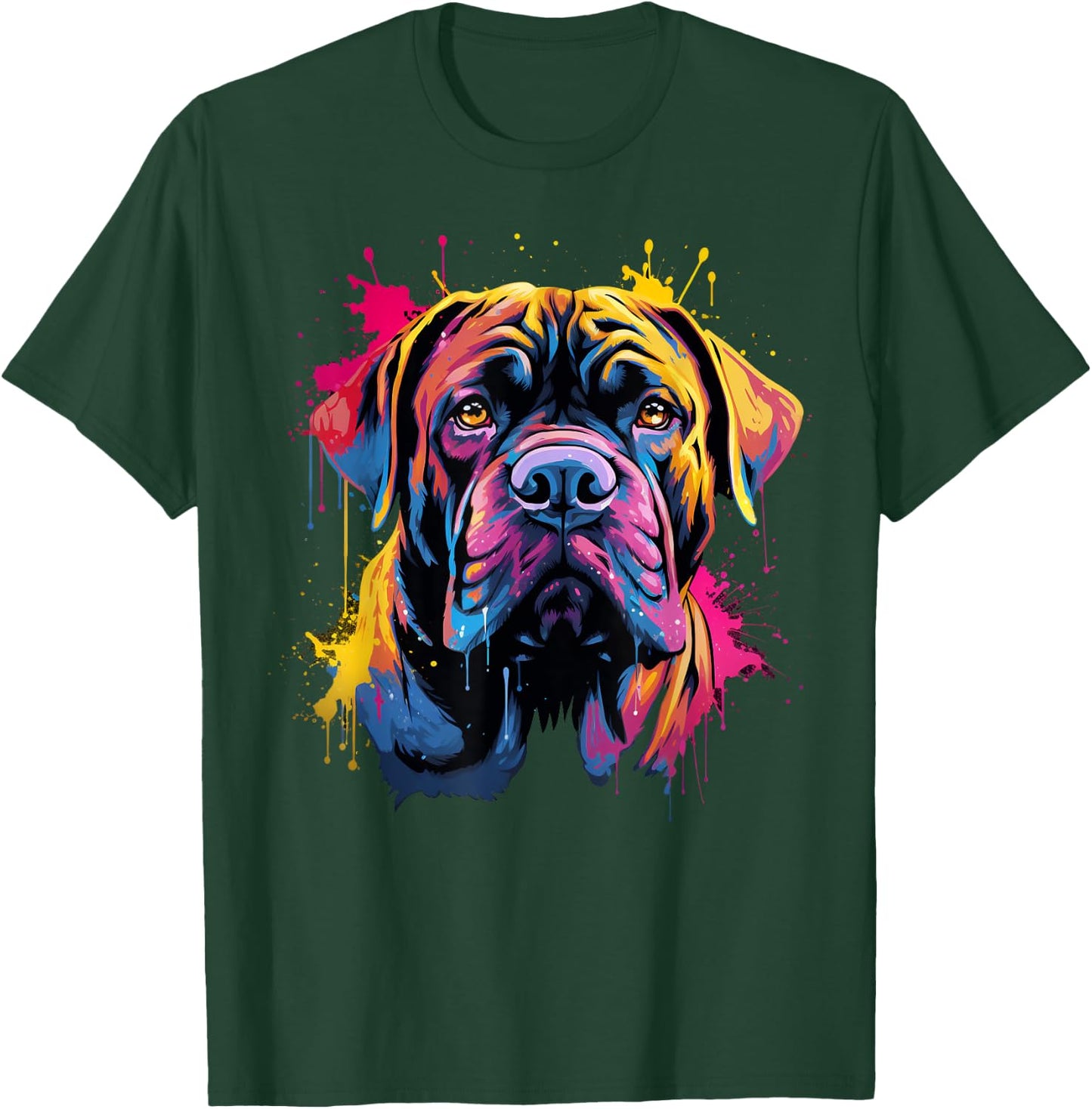Cute Mastiff Dog on painted Mastiff Women Kids T-Shirt - T-Shirt | Forest