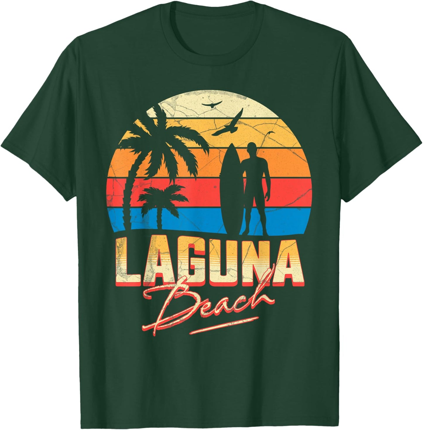 Laguna California Beach Surfing Surf Summer Vacation Men Women Girls Kids T-Shirt - T-Shirt | Forest