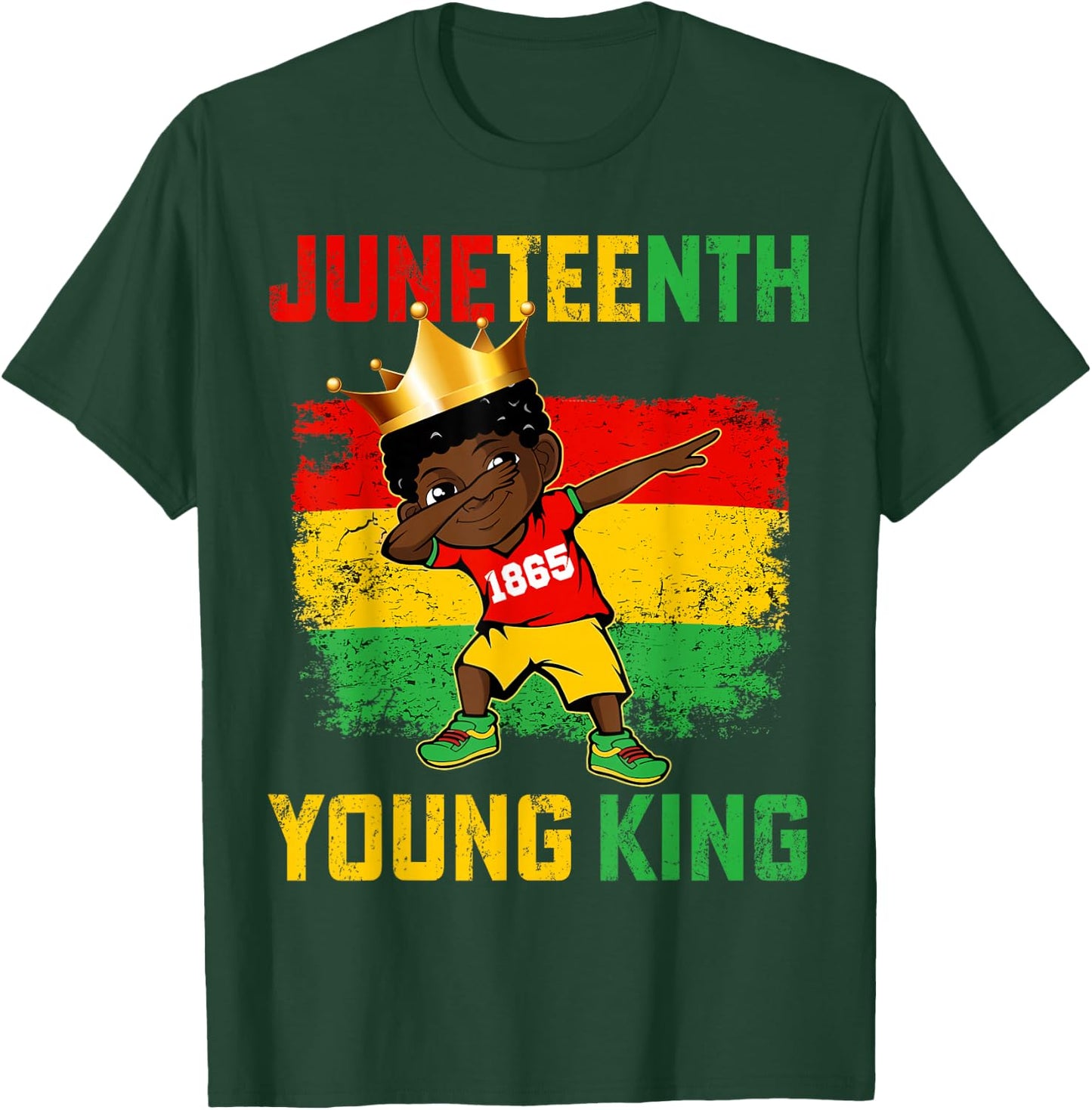 Juneteenth King Celebrating 1865 Black Boys Kids Toddler T-Shirt - T-Shirt | Forest