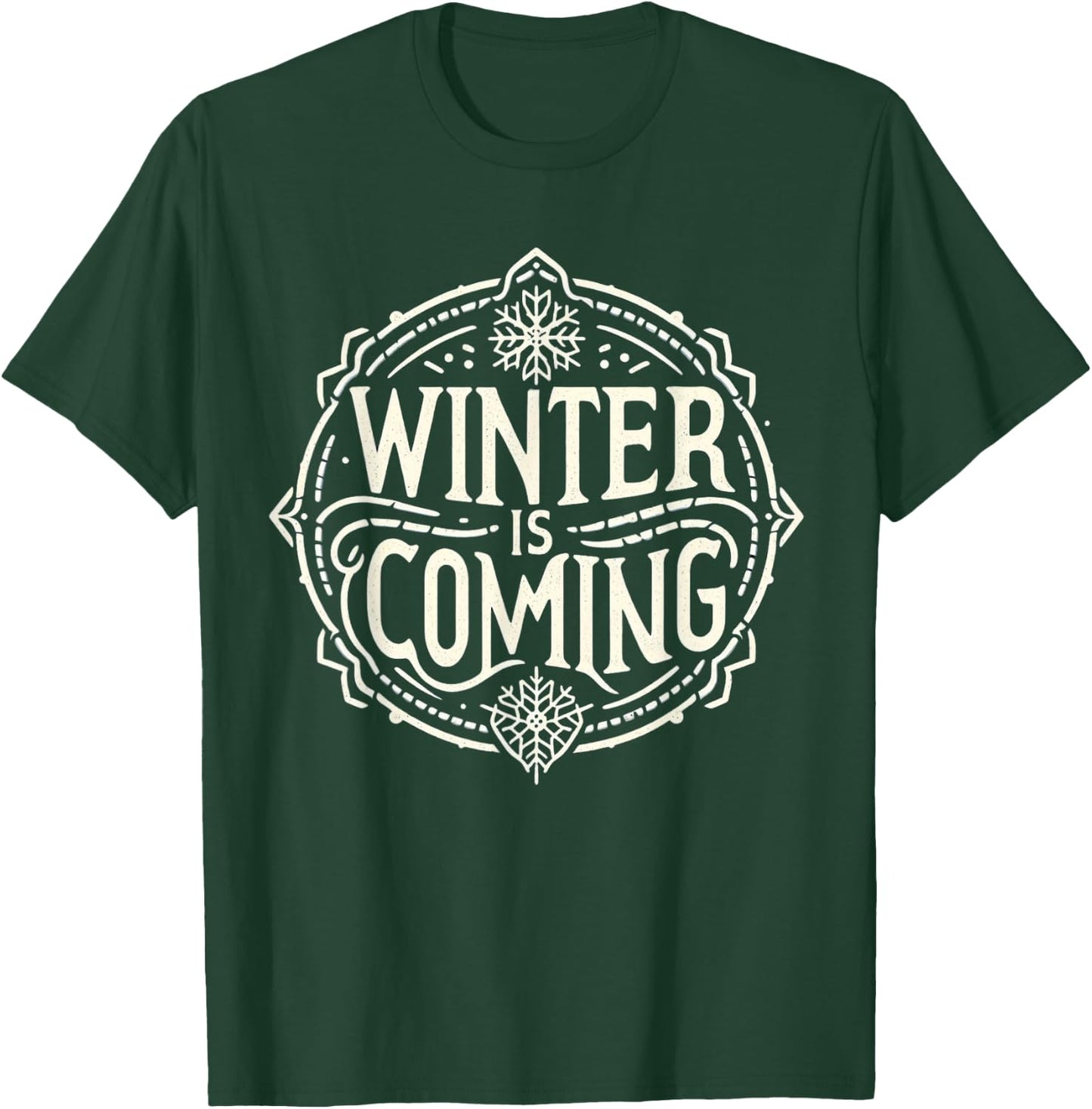 Dreamz Unlimited Men's Winter Snowflake Design , Black, Small T-Shirt - T-Shirt | Forest