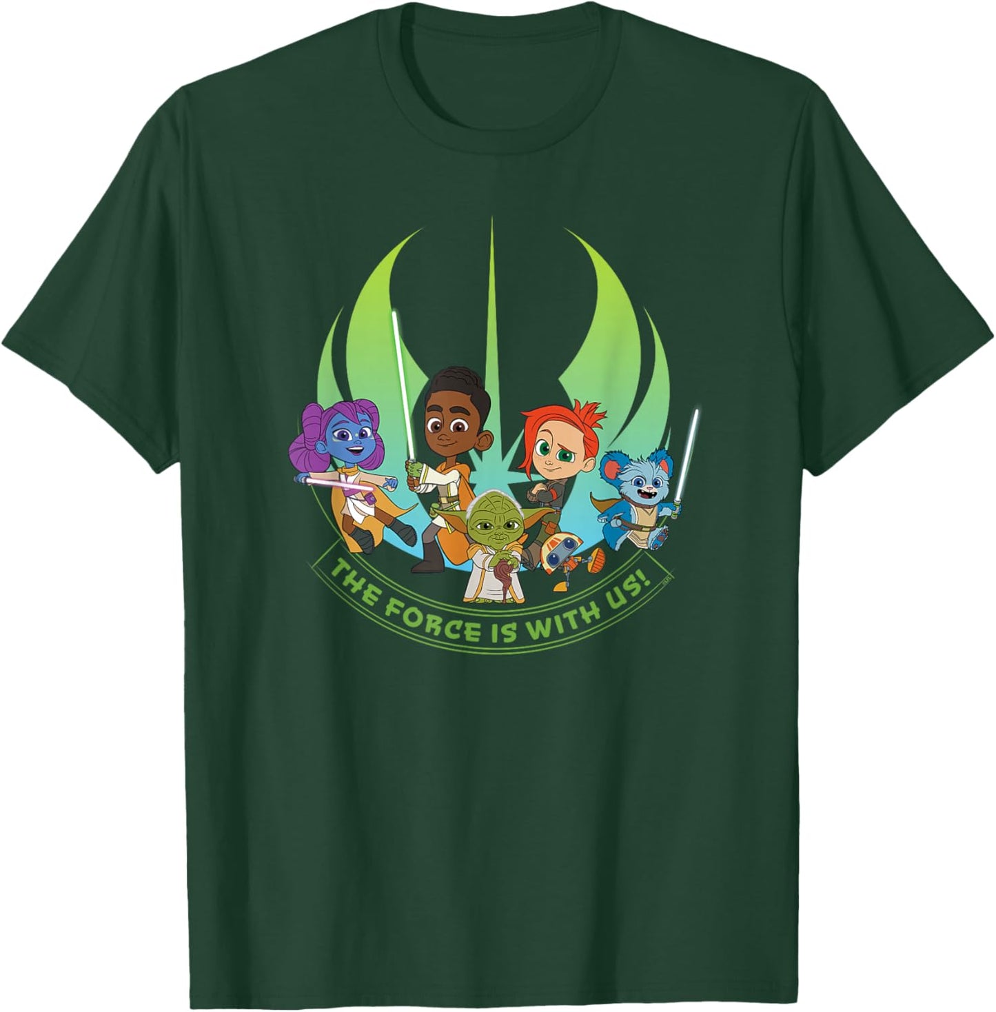 Star Wars Young Jedi Adventures Group The Force Is With Us! T-Shirt - T-Shirt | Forest