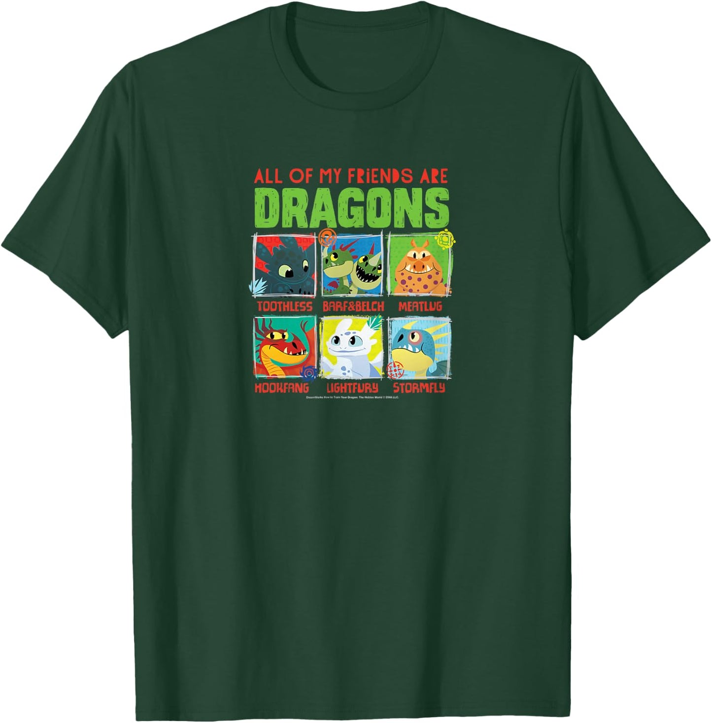 How To Train Your Dragon - All Of My Friends Are Dragons T-Shirt - T-Shirt | Forest