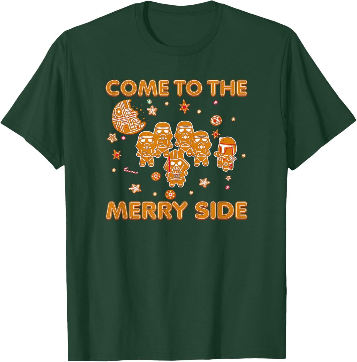 Star Wars Christmas Come To The Merry Side Gingerbread T-Shirt - T-Shirt | Forest