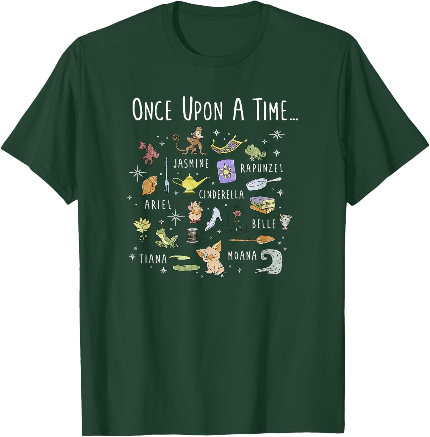 Disney Princess Once Upon A Time Collage T-Shirt - T-Shirt | Forest