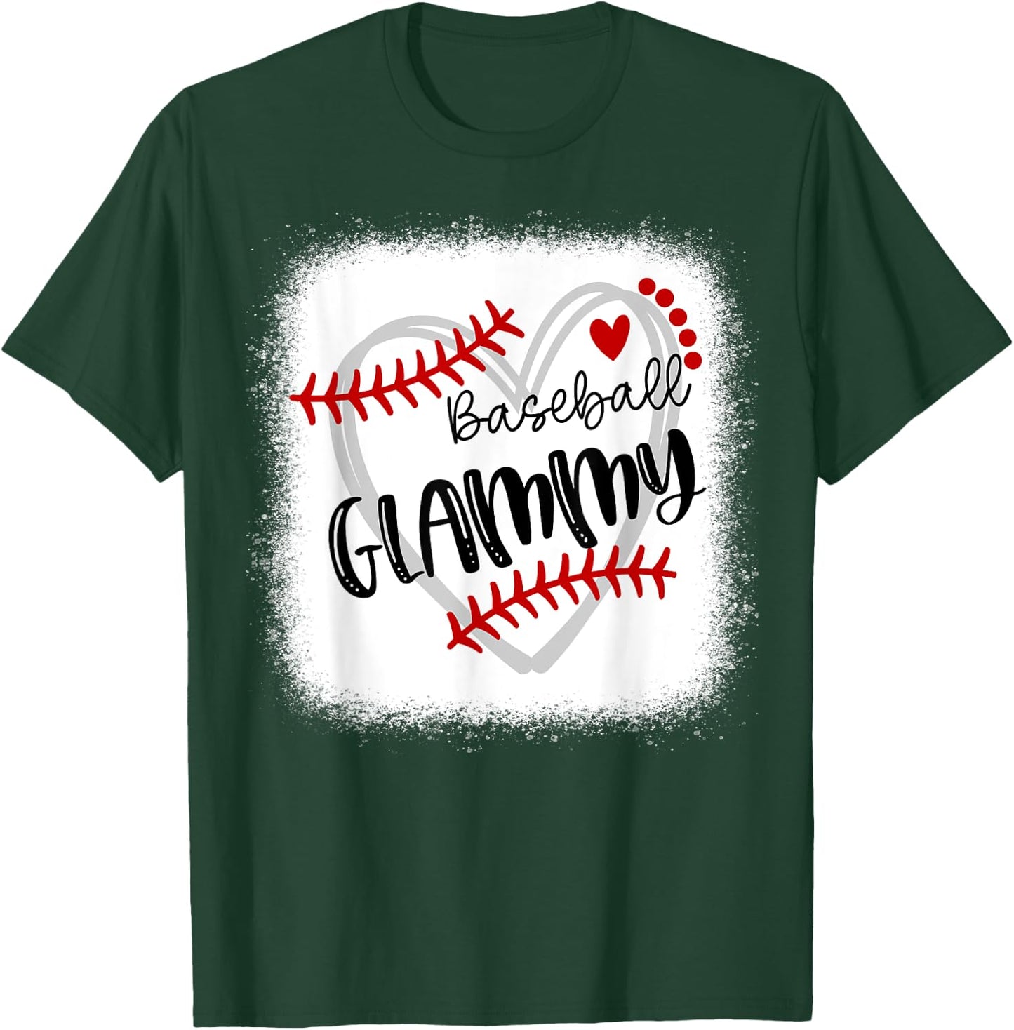Personalized Baseball Heart Cute Glammy Women Baseball T-Shirt - T-Shirt | Forest