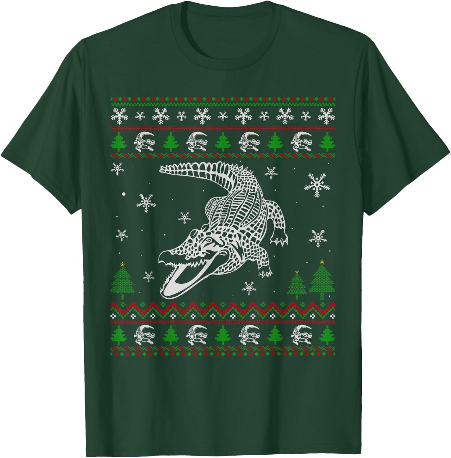 Ugly Christmas Sweater for Alligator Lovers Funny Ugly T-Shirt - T-Shirt | Forest