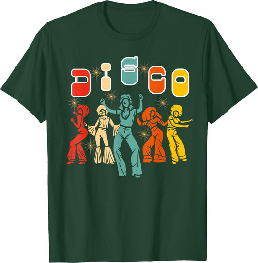 Disco 70s Themed Vintage Retro Dancing T-Shirt - T-Shirt | Forest