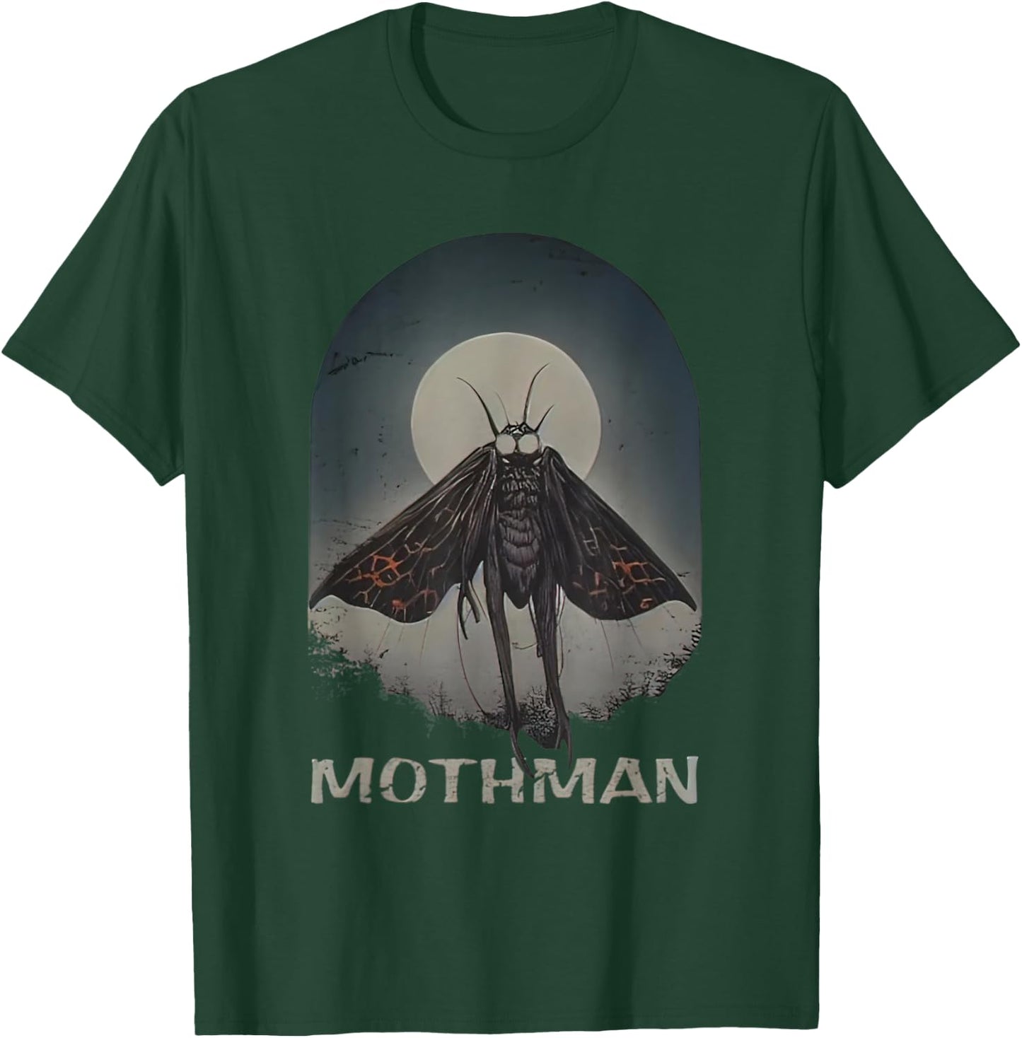 Mothman Cryptid Cryptozoology Moon Scary T-Shirt - T-Shirt | Forest