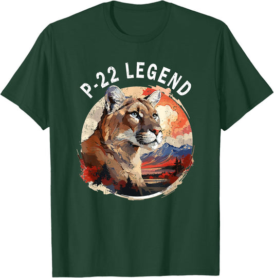 Mountain Lion P22 Legend California Wildlife Never Forget T-Shirt - T-Shirt | Forest