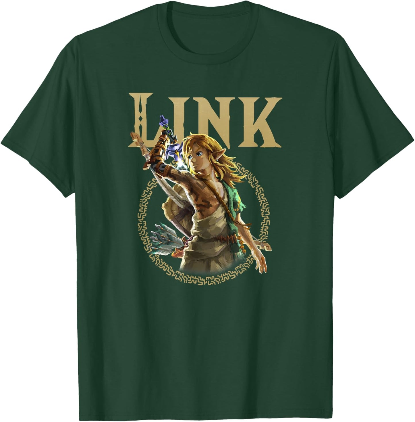 The Legend of Zelda Tears of The Kingdom Link Circle Logo T-Shirt - T-Shirt | Forest