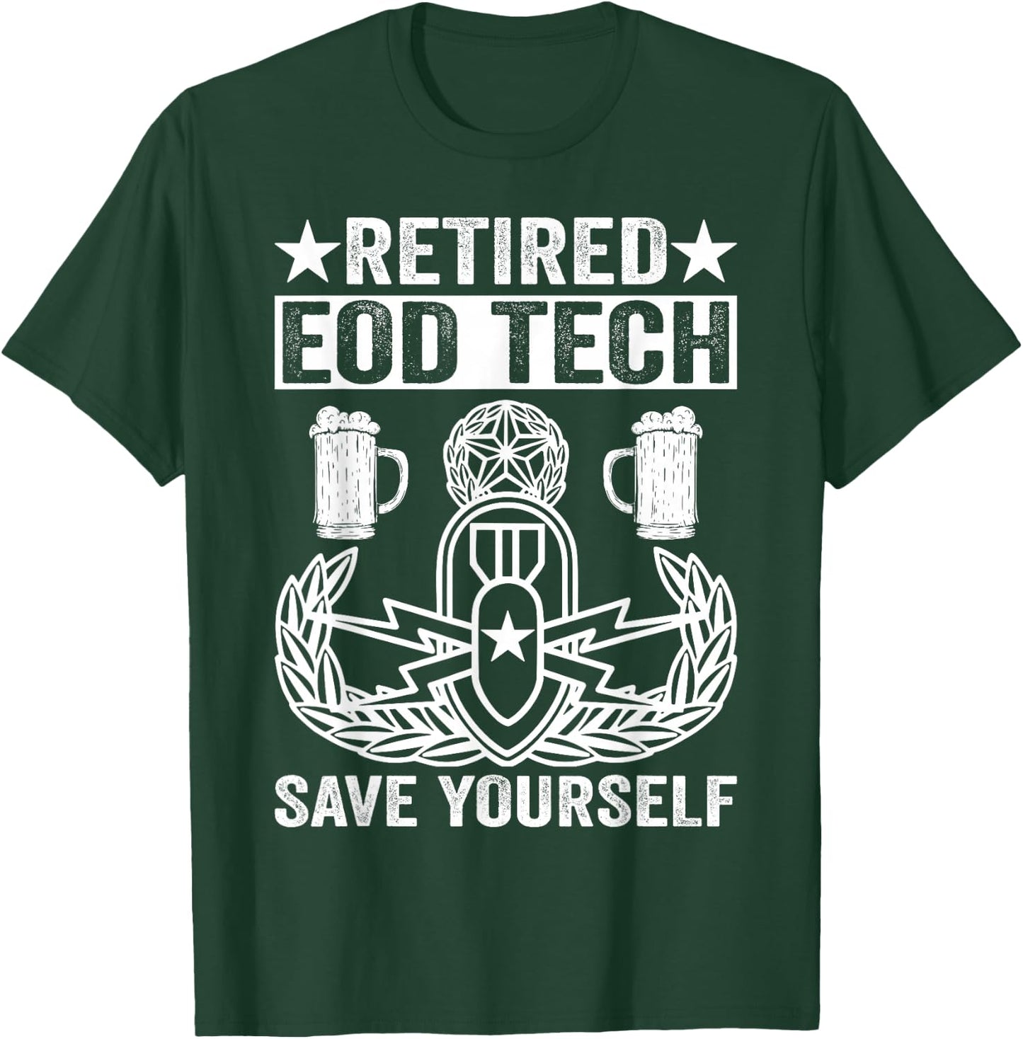 Funny Bomb Technician Retired Eod Tech T-Shirt - T-Shirt | Forest