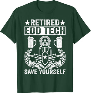Funny Bomb Technician Retired Eod Tech T-Shirt - T-Shirt | Forest