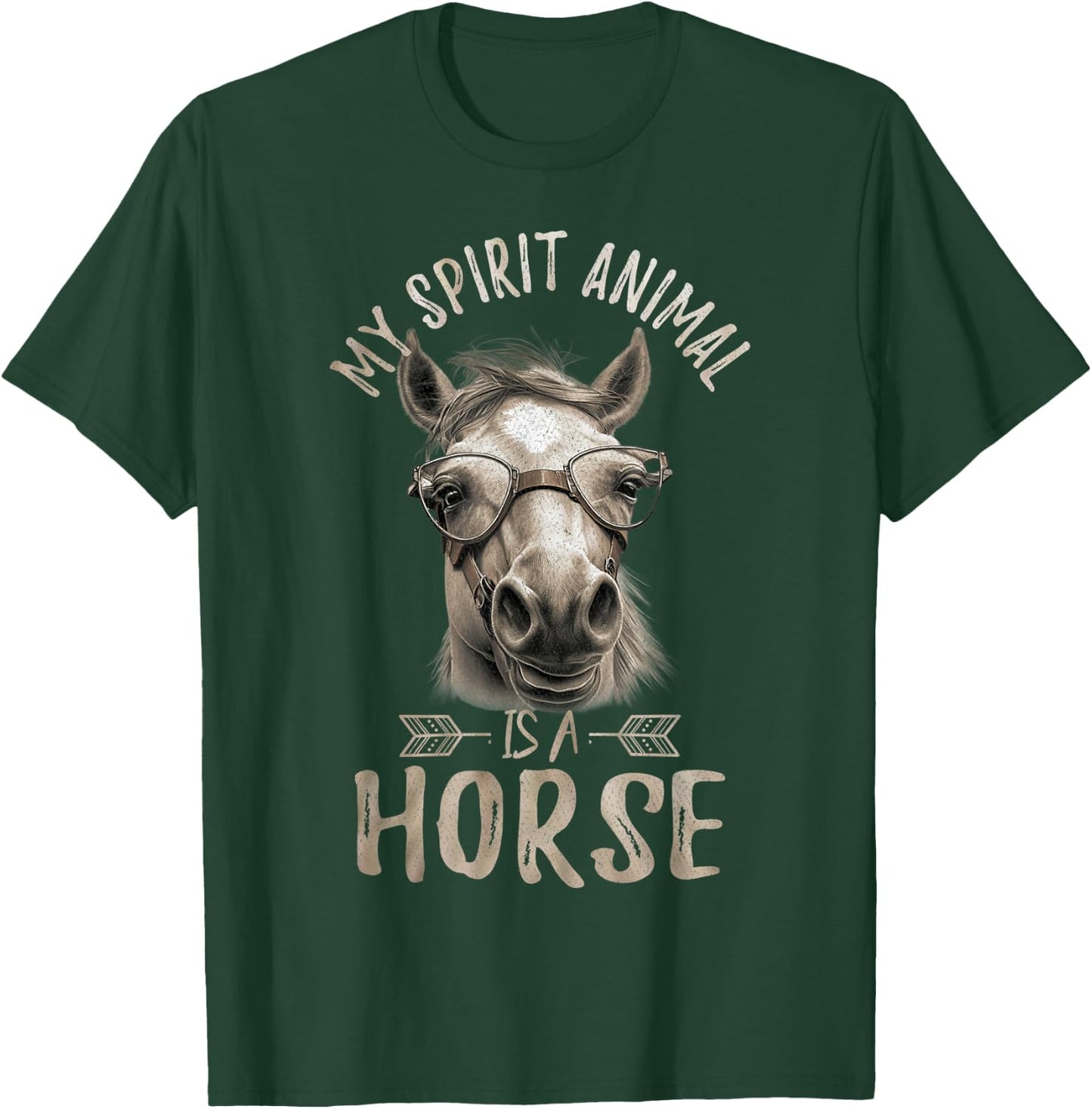 Vintage My Spirit Animal Is A Horse, Horseback Riding T-Shirt - T-Shirt | Forest